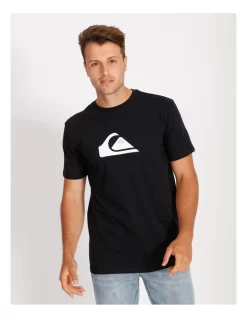 Quiksilver Comp Logo Short Sleeve Tee In Black
