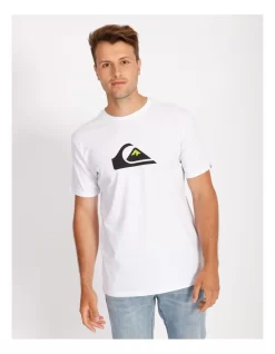 Quiksilver Comp Logo Short Sleeve Tee In White