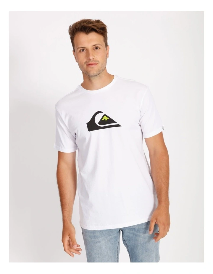 Quiksilver Comp Logo Short Sleeve Tee In White 3 Quiksilver Comp Logo Short Sleeve Tee In White