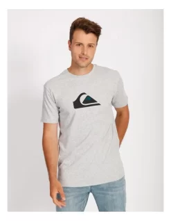 Quiksilver Comp Logo Short Sleeve Tee In Grey Heather