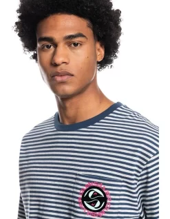 Quiksilver Striped T-Shirt Dark Navy -Quiksilver 910425520 4 720x928