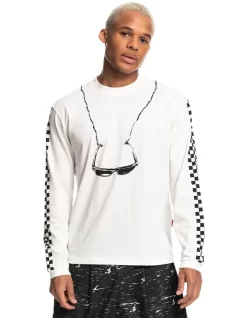 Quiksilver X Stranger Things The Argyle Long Sleeve T-Shirt In White