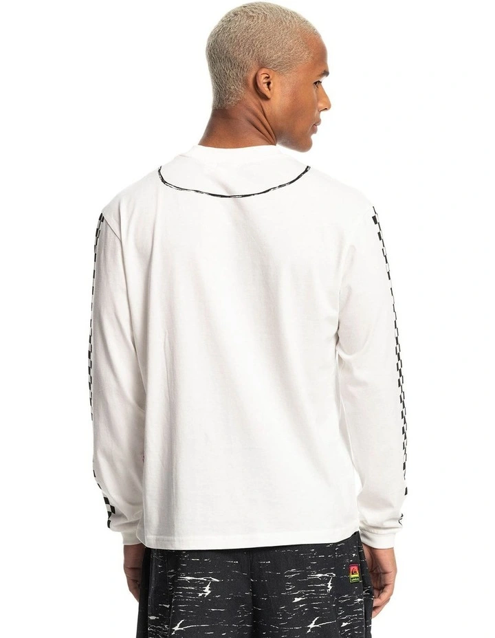 Quiksilver X Stranger Things The Argyle Long Sleeve T-Shirt In White 4 Quiksilver X Stranger Things The Argyle Long Sleeve T-Shirt In White - Image 2