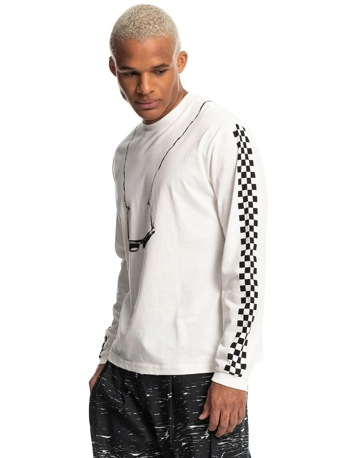 Quiksilver X Stranger Things The Argyle Long Sleeve T-Shirt In White 5 Quiksilver X Stranger Things The Argyle Long Sleeve T-Shirt In White - Image 3