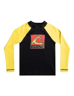 Quiksilver Next Gen Long Sleeve Surf T-Shirt In Lemon Zest