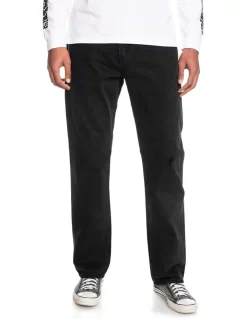 Quiksilver Washed Black Organic Jeans In Black
