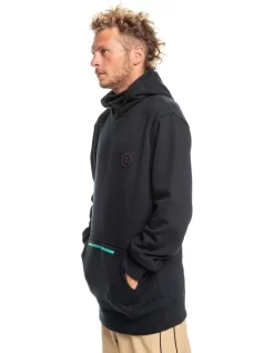 Quiksilver Big Logo Tech Technical Hoodie In True Black -Quiksilver 933699520 3 720x928