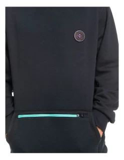 Quiksilver Big Logo Tech Technical Hoodie In True Black -Quiksilver 933699520 4 720x928