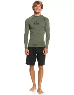 Quiksilver All Time Long Sleeve Upf 50 Rash Vest In Thyme -Quiksilver 933863590 4 720x928