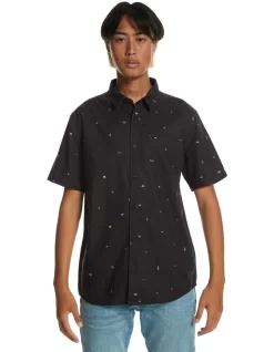 Quiksilver Spaced Out Short Sleeve Shirt In Tarmac