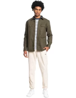 Quiksilver Budle Stretch Long Sleeve Shirt In Grape Leaf -Quiksilver 933867820 6 720x928