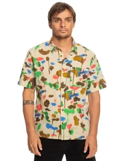 Quiksilver Natas Blank Short Sleeve Shirt In Birch Multi