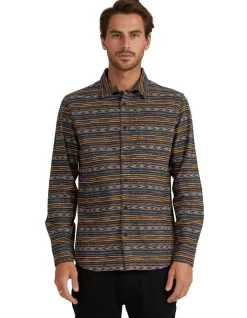 Quiksilver Tribal Lines Long Sleeve Shirt In Tarmac