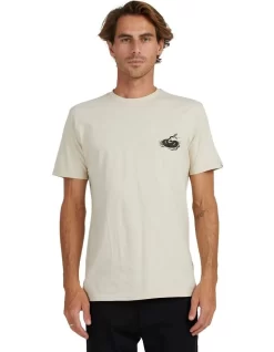 Quiksilver G'Day Mate Short Sleeve T-Shirt In Oatmeal