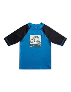 Quiksilver Next Gen Short Sleeve Rash Vest In Blue