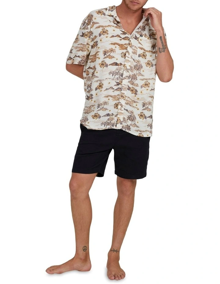 Quiksilver Sunset Short Sleeve Shirt In Stone 3 Quiksilver Sunset Short Sleeve Shirt In Stone