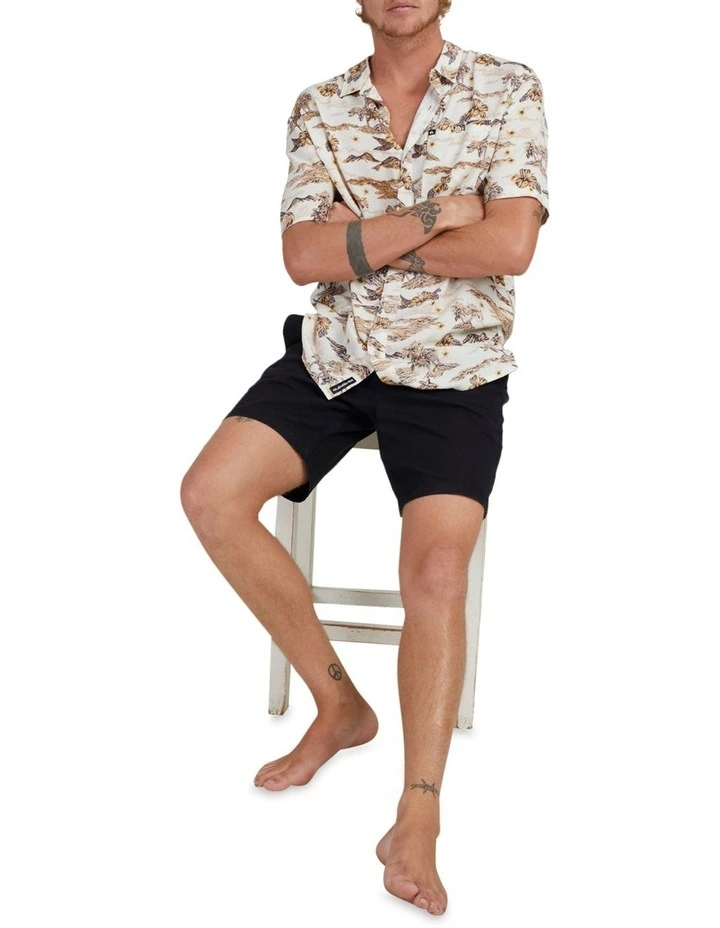 Quiksilver Sunset Short Sleeve Shirt In Stone 7 Quiksilver Sunset Short Sleeve Shirt In Stone - Image 5