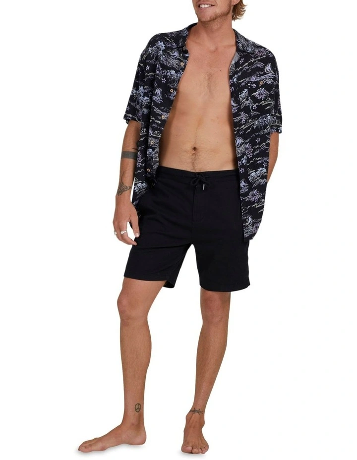 Quiksilver Sunset Short Sleeve Shirt In Black 3 Quiksilver Sunset Short Sleeve Shirt In Black