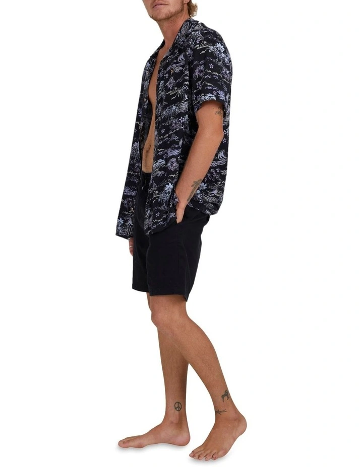 Quiksilver Sunset Short Sleeve Shirt In Black 5 Quiksilver Sunset Short Sleeve Shirt In Black - Image 3