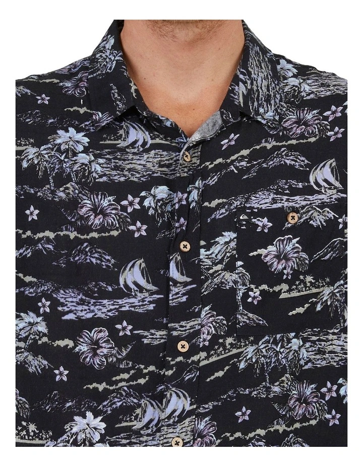 Quiksilver Sunset Short Sleeve Shirt In Black 6 Quiksilver Sunset Short Sleeve Shirt In Black - Image 4