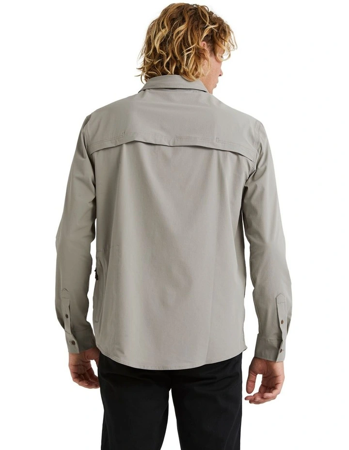 Quiksilver Landing Fish Shirt In Light Grey Heather 4 Quiksilver Landing Fish Shirt In Light Grey Heather - Image 2