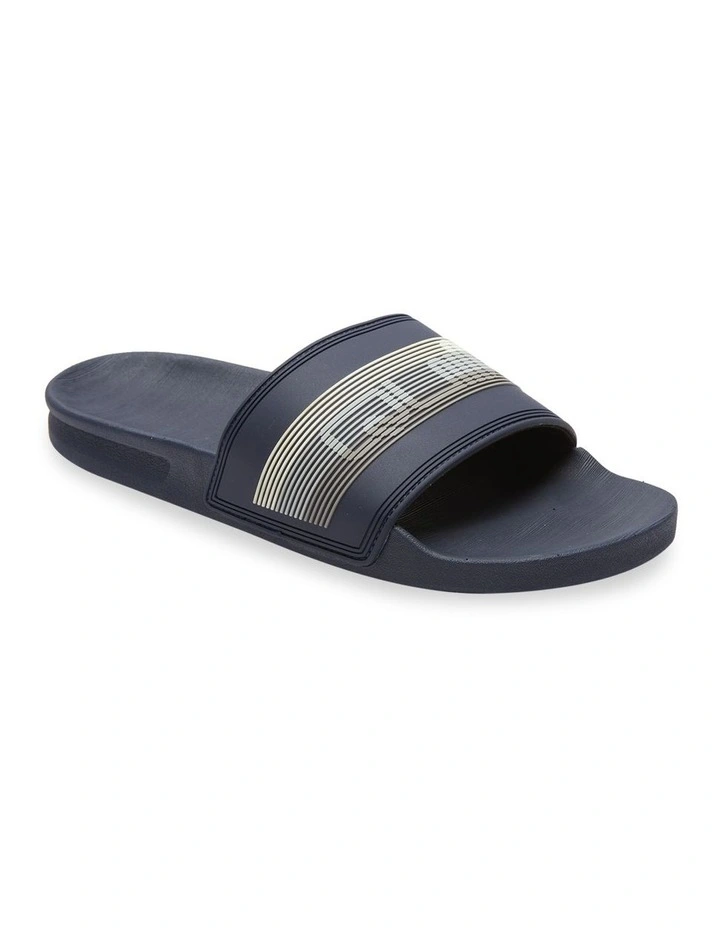 Quiksilver Rivi Wordmark Slide Sandal In Blue 3 Quiksilver Rivi Wordmark Slide Sandal In Blue