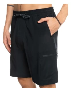 Quiksilver Elastic Cargo Amphibian 19" Shorts In Black -Quiksilver 959056030 2 720x928
