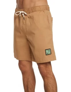 Quiksilver Saturn Elasticated Shorts In Tan -Quiksilver 959056390 2 720x928