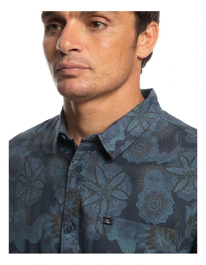 Quiksilver Cosmic Drifter Stretch Shirt In Majolica Blue 6 Quiksilver Cosmic Drifter Stretch Shirt In Majolica Blue - Image 4