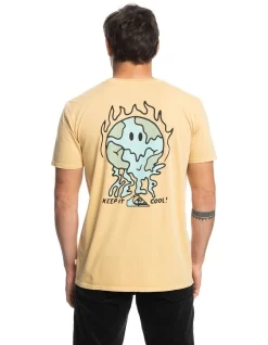 Quiksilver Melting Globe Short Sleeve T-Shirt In Ochre -Quiksilver 959058010 3 720x928