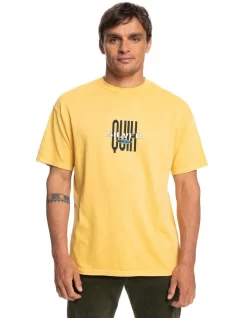 Quiksilver Stretch Out Short Sleeve Tee T-Shirt In Golden Rod