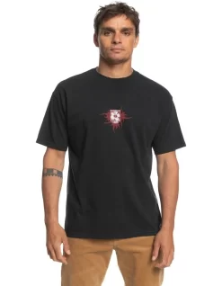 Quiksilver Flower Power Short Sleeve Tee T-Shirt In Black