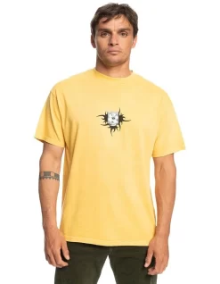 Quiksilver Flower Power Short Sleeve Tee T-Shirt In Golden Rod