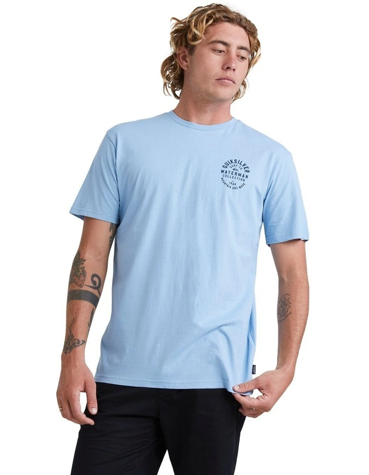 Quiksilver Line Dropper Short Sleeve T-Shirt In Dusk Blue 5 Quiksilver Line Dropper Short Sleeve T-Shirt In Dusk Blue - Image 3