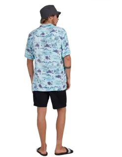 Quiksilver Sunset Short Sleeve Shirt In Ice Blue -Quiksilver 959118670 3 720x928