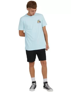 Quiksilver River Bend Short Sleeve T-Shirt In Iced Aqua -Quiksilver 959119930 5 720x928