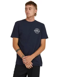 Quiksilver Circled Short Sleeve T-Shirt In Navy Blazer