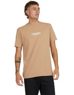 Quiksilver Omni Check Short Sleeve T-Shirt In Tannin