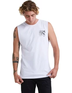 Quiksilver Static Script Muscle In White