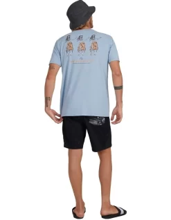 Quiksilver Happy Hour Short Sleeve T-Shirt In Ashley Blue -Quiksilver 959122450 3 720x928