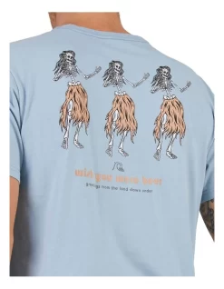 Quiksilver Happy Hour Short Sleeve T-Shirt In Ashley Blue -Quiksilver 959122450 6 720x928