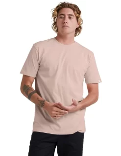 Quiksilver Days Off Short Sleeve T-Shirt In Peach Whip