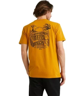 Quiksilver Down The Line Short Sleeve T-Shirt In Mustard -Quiksilver 959123710 3 720x928