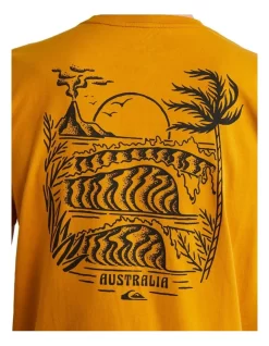Quiksilver Down The Line Short Sleeve T-Shirt In Mustard -Quiksilver 959123710 5 720x928