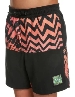Quiksilver Radical Five Volley 14" Boardshort In Fiery Coral