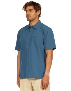 Quiksilver Waterman Centinela Short Sleeve Shirt In Midnight Navy -Quiksilver 960607630 2 720x928