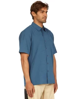 Quiksilver Waterman Centinela Short Sleeve Shirt In Midnight Navy -Quiksilver 960607630 3 720x928