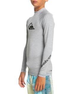 Quiksilver All Time Long Sleeve Rashguard In Grey -Quiksilver 974478610 3 720x928