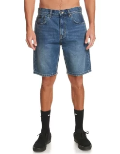 Quiksilver Aqua Cult Aged Denim Shorts In Blue