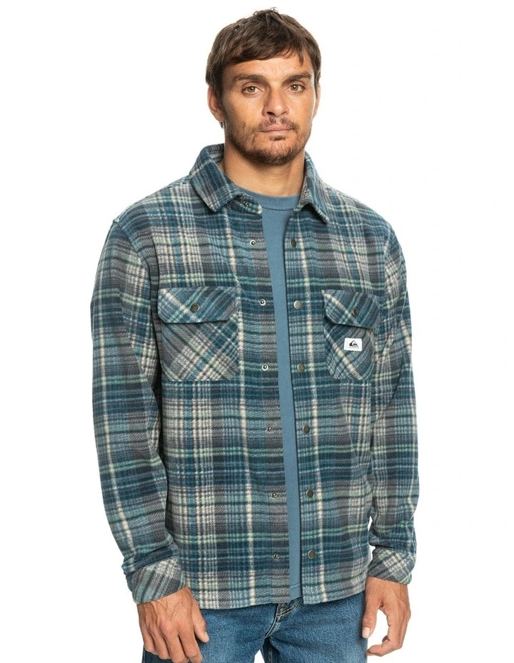 Quiksilver Surf Days Long Sleeve Fleece Shirt In Blue 5 Quiksilver Surf Days Long Sleeve Fleece Shirt In Blue - Image 3